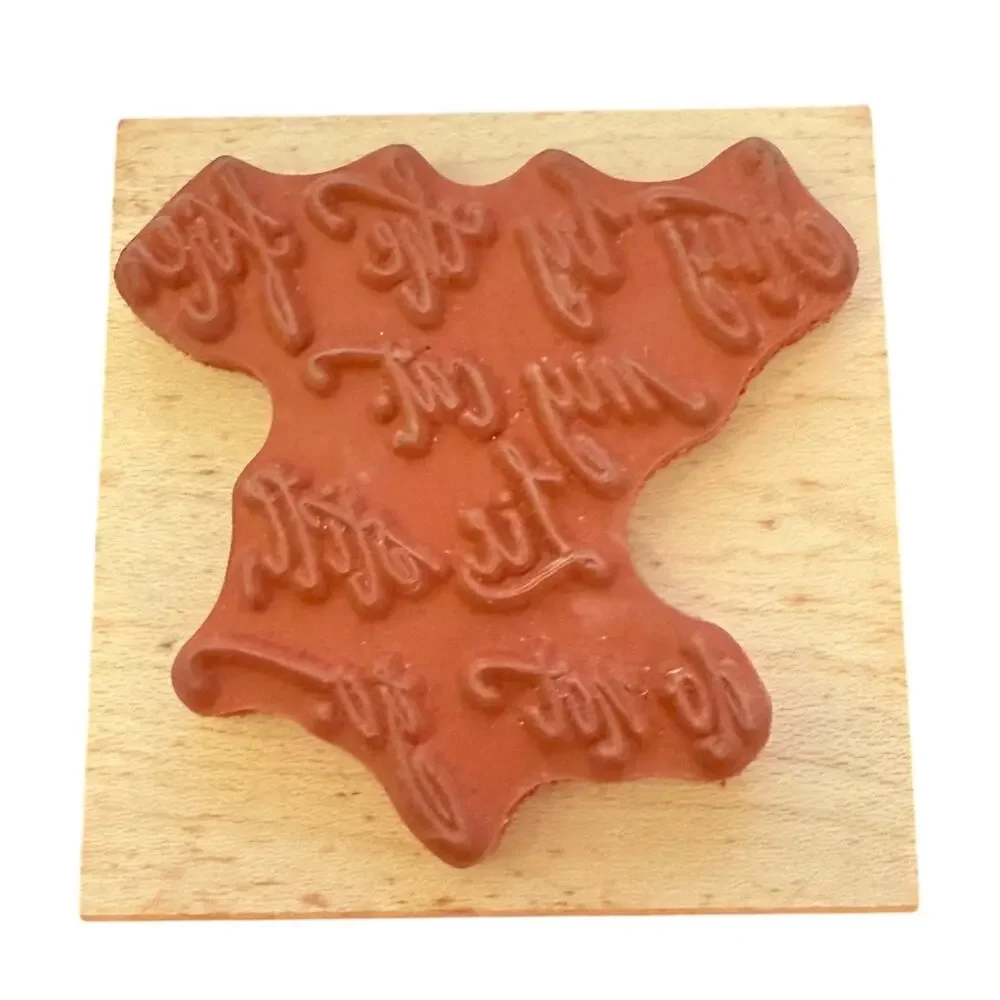 RubberMoon Gretchen Ehrsam 1999 Stay By The Fire My Cat Rubber Stamp